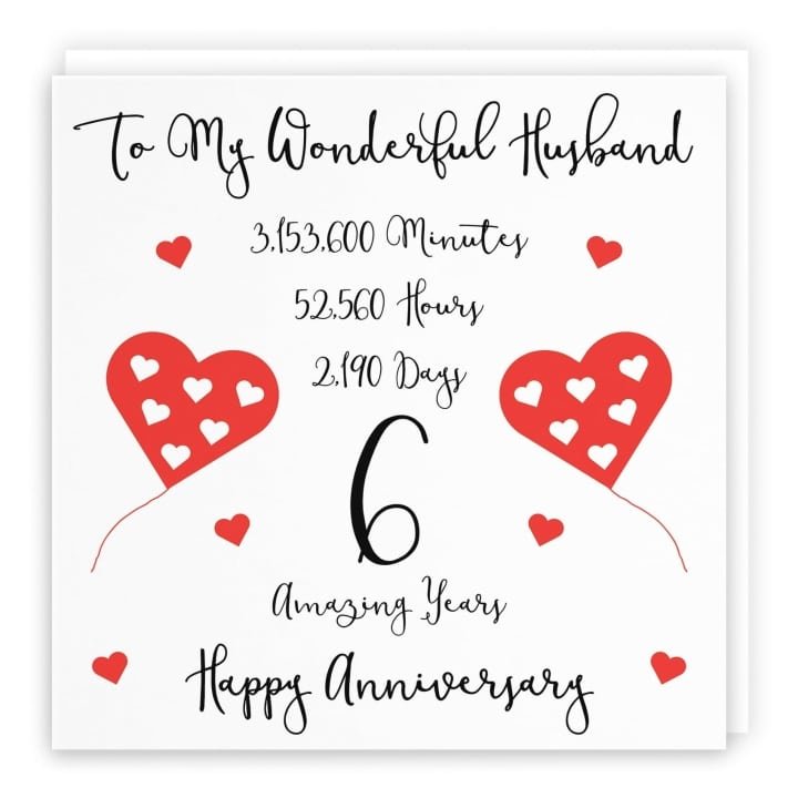 6th Anniversary Wishes for Your Husband